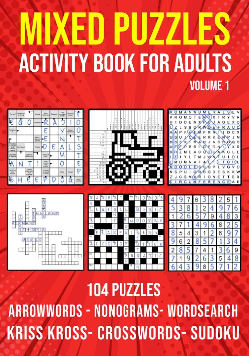 Mixed Puzzle Book for Adults