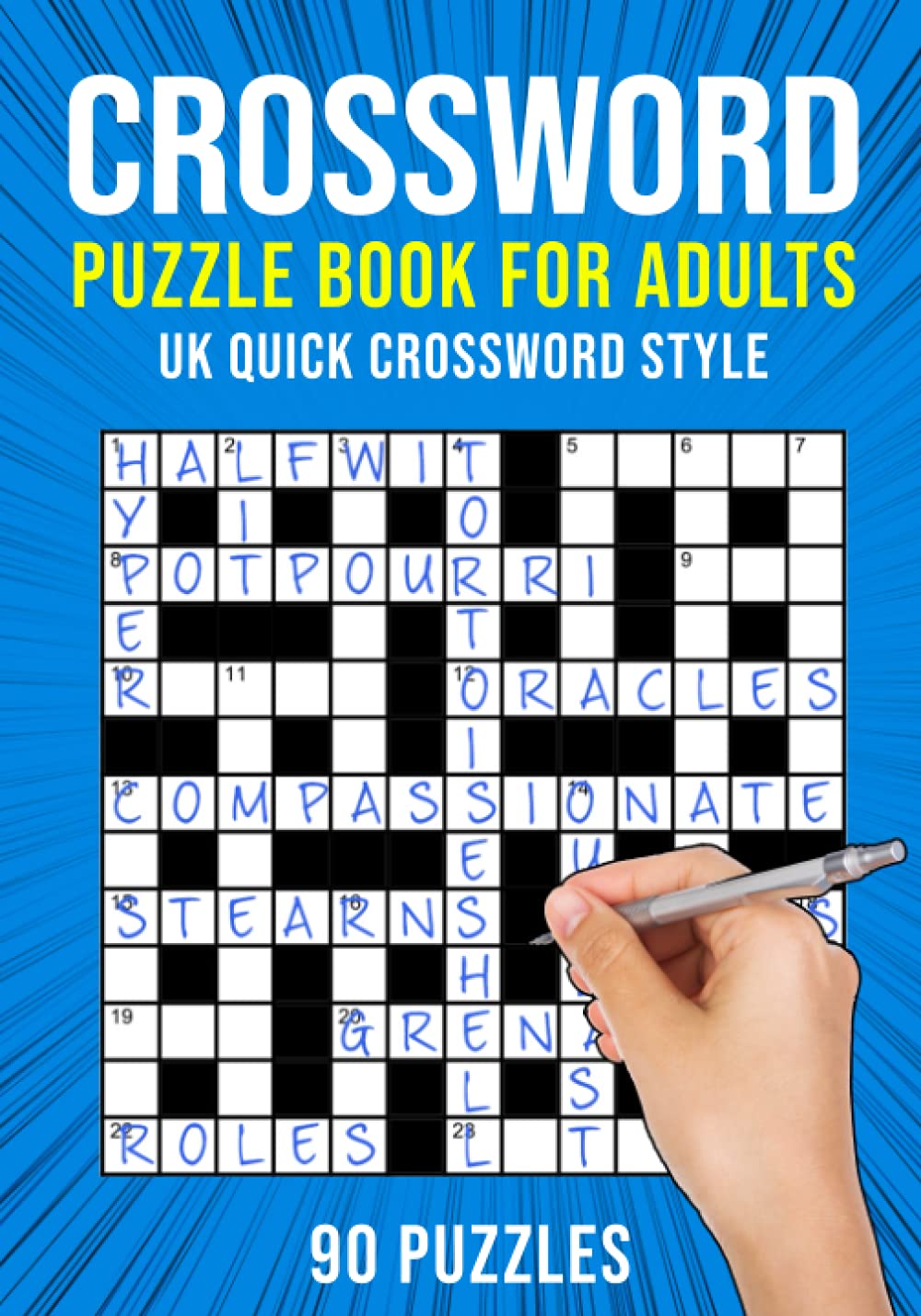 Crossword Puzzle Book for Adults: UK Quick Crossword Style | 90 Puzzles